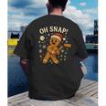 Oh Snap Gingerbreadman Christmas Baseball Men's Back Print T-Shirt