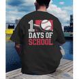 Retro 100 Days Of School Baseball Teacher Student 100 Days Men's Back Print T-Shirt