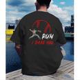 Run Steal I Dare You Humor Baseball Catcher Vintage Men's Back Print T-Shirt Run Steal I Dare You Humor Baseball Catcher Vintage Men's Back Print T-Shirt