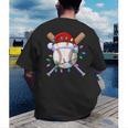 Santa Sports Christmas Baseball Player Men's Back Print T-Shirt Santa Sports Christmas Baseball Player Men's Back Print T-Shirt