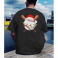 Santa Sports For Men Boys Christmas Baseball Player Men's Back Print T-Shirt Santa Sports For Men Boys Christmas Baseball Player Men's Back Print T-Shirt