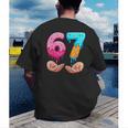Six Seven 6-7 Baseball Ice Cream Drip 67 Meme Hands Men's Back Print T-Shirt Six Seven 6-7 Baseball Ice Cream Drip 67 Meme Hands Men's Back Print T-Shirt