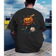 Spooky Halloween Scary Pumpkin Baseball Player Witchy Vibes Men's Back Print T-Shirt Spooky Halloween Scary Pumpkin Baseball Player Witchy Vibes Men's Back Print T-Shirt