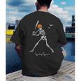 Spooky Season Skeleton Baseball Player Halloween Batter Men's Back Print T-Shirt Spooky Season Skeleton Baseball Player Halloween Batter Men's Back Print T-Shirt