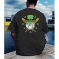 St Patricks Day Baseball Drip Ice Cream Baseball Home Plate Men's Back Print T-Shirt St Patricks Day Baseball Drip Ice Cream Baseball Home Plate Men's Back Print T-Shirt