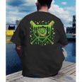 St Patricks Day Baseball Ice Cream Shamrock Baseball Player Men's Back Print T-Shirt