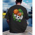 St Patricks Day Shamrock Basketball Baseball Football Soccer Men's Back Print T-Shirt St Patricks Day Shamrock Basketball Baseball Football Soccer Men's Back Print T-Shirt