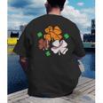 St Patricks Day Shamrock Basketball Baseball Men Boys Kids Men's Back Print T-Shirt