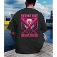 Strike Out Breast Cancer Baseball Ice Cream Drip Men's Back Print T-Shirt Strike Out Breast Cancer Baseball Ice Cream Drip Men's Back Print T-Shirt