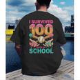 I Survived 100 Days Of School Baseball Ice Cream Drip Men's Back Print T-Shirt I Survived 100 Days Of School Baseball Ice Cream Drip Men's Back Print T-Shirt