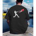 Valentines Day Baseball Batter Silhouette Heart Men's Back Print T-Shirt Valentines Day Baseball Batter Silhouette Heart Men's Back Print T-Shirt