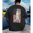 Vintage American Flag Baseball Batter Patriotic Home Run Men's Back Print T-Shirt Vintage American Flag Baseball Batter Patriotic Home Run Men's Back Print T-Shirt