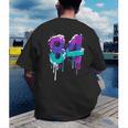 Vintage Baseball 84 Number Men's Back Print T-Shirt