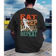 Women's Eat Sleep Baseball Repeat Vintage Player Sport Lover Retro Men's Back Print T-Shirt Women's Eat Sleep Baseball Repeat Vintage Player Sport Lover Retro Men's Back Print T-Shirt