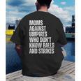Women's Moms Against Umpires Parents Mom Baseball Sarcastic Men's Back Print T-Shirt Women's Moms Against Umpires Parents Mom Baseball Sarcastic Men's Back Print T-Shirt
