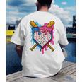 Baseball Boys Ice Cream Drip Baseball Men's Back Print T-Shirt