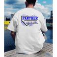 Blue Panther Baseball Home Plate Game Day Mascot Panther Men's Back Print T-Shirt