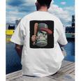 Cool Dollar Bill Guy With Cap And Baseball Costume Premium Tri-Blend Men's Back Print T-Shirt Cool Dollar Bill Guy With Cap And Baseball Costume Premium Tri-Blend Men's Back Print T-Shirt
