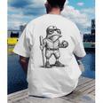 Frog Basketbal Men Women Grumpy Frog Playing Baseball Men's Back Print T-Shirt
