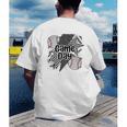 Game Day Baseball Retro Checkered Baseball Men's Back Print T-Shirt