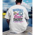 Gender Reveal Baseball Or Bows Daddy Loves You Men's Back Print T-Shirt Gender Reveal Baseball Or Bows Daddy Loves You Men's Back Print T-Shirt