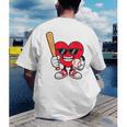 Heart Playing Baseball Valentines Day Men's Back Print T-Shirt Heart Playing Baseball Valentines Day Men's Back Print T-Shirt