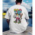 Ice Cream Drip Baseball Party 100 Days Of School Teacher Men's Back Print T-Shirt Ice Cream Drip Baseball Party 100 Days Of School Teacher Men's Back Print T-Shirt