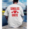 Singles Unite Valentines Day Humor For Singles Raglan Baseball Tee Men's Back Print T-Shirt Singles Unite Valentines Day Humor For Singles Raglan Baseball Tee Men's Back Print T-Shirt
