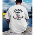 I Teach Kids To Hit And Steal Baseball Softball Coach Men's Back Print T-Shirt I Teach Kids To Hit And Steal Baseball Softball Coach Men's Back Print T-Shirt
