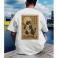 Vintage Japanese Ukiyo-e Baseball Cat Batting Men's Back Print T-Shirt Vintage Japanese Ukiyo-e Baseball Cat Batting Men's Back Print T-Shirt