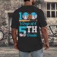 100 Days Of 5th Grade Baseball 100th Day Of School Boys Kids Men's Back Print T-Shirt
