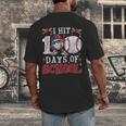 100 Days Of School Dabbing Baseball Hit Student Kids Boys Men's Back Print T-Shirt