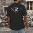 12th Birthday Baseball Ice Cream Drip 12 Years Old Boy Kids Men's Back Print T-Shirt 12th Birthday Baseball Ice Cream Drip 12 Years Old Boy Kids Men's Back Print T-Shirt