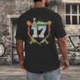 17th Birthday Baseball Drip Number 17 Year Old Birthday Boy Men's Back Print T-Shirt 17th Birthday Baseball Drip Number 17 Year Old Birthday Boy Men's Back Print T-Shirt