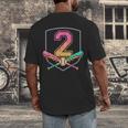 2nd Birthday Baseball Bat Ice-Cream Drip 2yrs Old Boys Kids Men's Back Print T-Shirt 2nd Birthday Baseball Bat Ice-Cream Drip 2yrs Old Boys Kids Men's Back Print T-Shirt