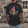 4th Birthday Baseball Bat Ice-Cream Drip 4yrs Old Boys Girls Men's Back Print T-Shirt 4th Birthday Baseball Bat Ice-Cream Drip 4yrs Old Boys Girls Men's Back Print T-Shirt