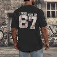I Was 6 Now I'm 7 Year Old Birthday 67 Meme Baseball Bday Men's Back Print T-Shirt