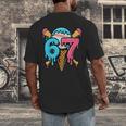 67 Baseball Ice Cream Drip Player Men's Back Print T-Shirt 67 Baseball Ice Cream Drip Player Men's Back Print T-Shirt