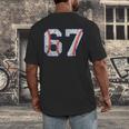 67 Sports Meme – Baseball Number 6 7 Men's Back Print T-Shirt