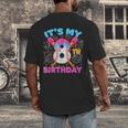 8th Birthday Baseball 8 Year Old Ice Cream Drip Boy Baseball Men's Back Print T-Shirt 8th Birthday Baseball 8 Year Old Ice Cream Drip Boy Baseball Men's Back Print T-Shirt