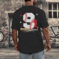 9 Years Old Baseball Birthday Boy 9th Bday Party Men's Back Print T-Shirt 9 Years Old Baseball Birthday Boy 9th Bday Party Men's Back Print T-Shirt