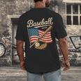 American Flag Baseball Player Bat Fan Catcher Pitcher USA Men's Back Print T-Shirt American Flag Baseball Player Bat Fan Catcher Pitcher USA Men's Back Print T-Shirt