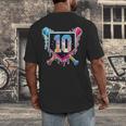 Baseball 10 Year Old Boy Ice Cream Drip 10th Birthday Player Men's Back Print T-Shirt