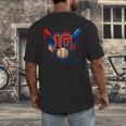 Baseball 10 Year Old Splash Drip 10th Birthday Boy Number 10 Men's Back Print T-Shirt Baseball 10 Year Old Splash Drip 10th Birthday Boy Number 10 Men's Back Print T-Shirt