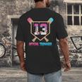 Baseball 13 Year Ice Cream Drip 13th Bday Official Teenager Men's Back Print T-Shirt Baseball 13 Year Ice Cream Drip 13th Bday Official Teenager Men's Back Print T-Shirt