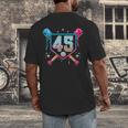 Baseball 45 Year Old Ice Cream Drip 45th Birthday Number 45 Men's Back Print T-Shirt Baseball 45 Year Old Ice Cream Drip 45th Birthday Number 45 Men's Back Print T-Shirt