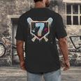 Baseball 7 Year Old Ice Cream Drip 7th Birthday Boy Number 7 Men's Back Print T-Shirt Baseball 7 Year Old Ice Cream Drip 7th Birthday Boy Number 7 Men's Back Print T-Shirt
