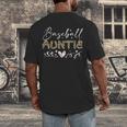 Baseball Auntie Leopard Baseball Heart Men's Back Print T-Shirt Baseball Auntie Leopard Baseball Heart Men's Back Print T-Shirt
