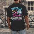 Baseball Or Bows Big Brother Loves You Gender Pink Or Blue Men's Back Print T-Shirt Baseball Or Bows Big Brother Loves You Gender Pink Or Blue Men's Back Print T-Shirt