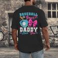 Baseball Or Bows Daddy Loves You Gender Reveal Family Men's Back Print T-Shirt Baseball Or Bows Daddy Loves You Gender Reveal Family Men's Back Print T-Shirt